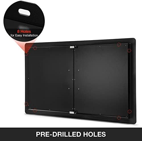 Stanbroil 36" x 21" Double Access Door for Outdoor Kitchen, Black Steel - Image 6