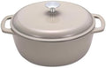 Amazon Basics Enameled Cast Iron Dutch Oven Pot With Lid, 6-Quart, Round, Dual Handles, Heavy-Duty, Oven Safe for Stews, Roasting & Baking, Linen Gray by AmazonBasics