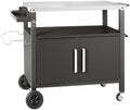 Dining Cart Table with Big Storage Cabinet,Movable Table Outdoor Kitchen by DNKMOR