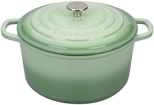 VORRINGARD Enameled Cast Iron Dutch Oven Pot with Lid, for Sourdough Bread Baking, Round Dutch Ovens, 4.5 Quart, Green by Unknown