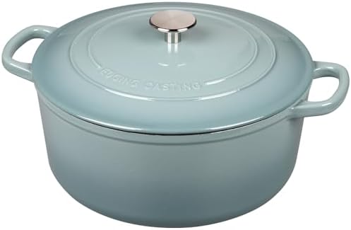 EDGING CASTING Enameled Dutch Ovens Cast Iron Dutch Oven Pot with Lid for Bread Baking, Cook, Dual Handle, 5.5 Quart, Seasalt - Image 6