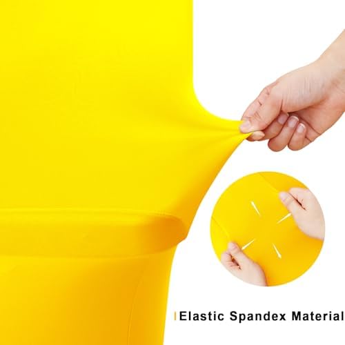 Smiry 2 Pack Spandex Table Cloth 8FT, Elastic Fitted Yellow Tablecloth - Image 5