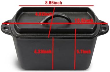 Voulosimi Cast Iron Loaf Oven Pan - 4.33"x4.92"x8.66" Durable Loaf Pans Rectangular Baking Pan for home baking (Bread Pan, 2 x 2 QT) - Image 2