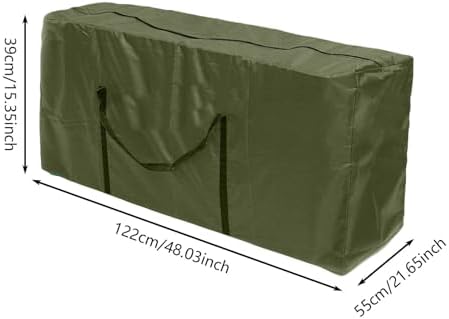 Patio Waterproof Extra Large Protective Zippered Outdoor Cushion Furniture Storage Bag with Handles, Waterproof Heavy Duty 210D Oxford Fabric, Christmas Tree Storage Bag (Green_B) - Image 4