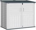 Greesum Outdoor Trash Can Storage Shed, 34 Cu.ft Horizontal Outdoor Storage Cabinet, Waterproof for Garden, Pool Storage, Garbage Cans, Beige by BuynowfromGreesum