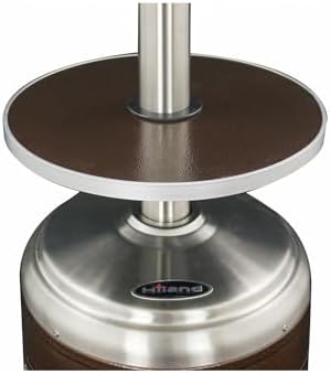 Hiland HLDS01-SSHGT 48,000 BTU Propane Patio Heater with Wheels and Table, Large, Hammered Bronze/SS - Image 2