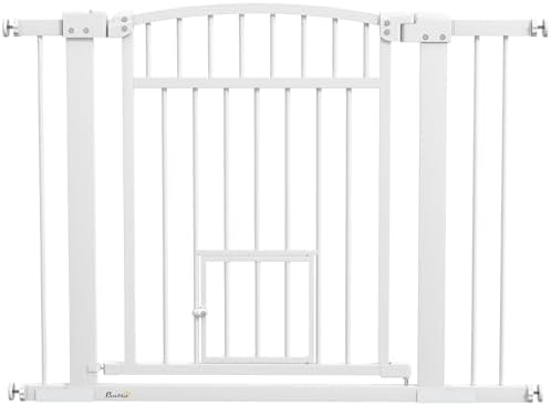 PawHut Pet Gate Indoor with Cat Door 30"-41" Dog Gate Extra Wide 30" High by PawHut