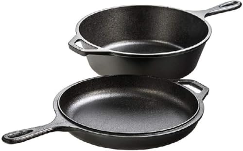 Lodge Cast Iron Combo Cooker, 3.2 Quart Deep Pot & 10.25 Inch Skillet Lid by Lodge