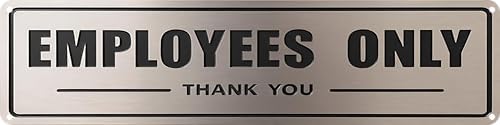 Employees Only Metal Sign 4x16in Retro Wall Plaque for Office Garage House Bathroom Kitchen Room Door Decor by Unknown
