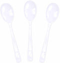 SietDESEO 25 PCS White Plastic Spoons Disposable Utensils Heavy Duty White Spoons Disposable Cutlery for Birthday Wedding Baby Shower Bridal Shower Plastic Silverware by SietDESEO