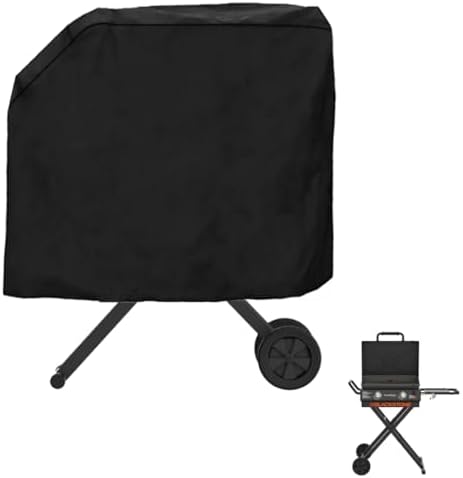 Griddle Cover for Blackstone On The Go 22 Inch Scissor-Leg Griddle with Stand and Hood- 600D Grill Cover for Blackstone 22" 1935 Portable Griddle, Heavy Duty & Waterproof Outdoor by DONSIQIZZ