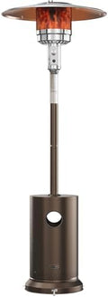 EAST OAK 55,000 BTU Propane Patio Heater with Round Table & Stainless Steel Burner, Outdoor Heater with Wheels, Ideal For Large Patios, Gardens, Outdoor Events, and Commercial Use, Bronze by EASTOAK