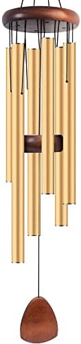 Bursvik 37" Aluminum Wind Chimes for Outside (Gold), Patio Zen Decor Gift by BursvikWindChimes