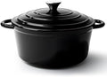 4.5 Quart Dutch Oven Pot with Lid, Non Stick Enameled Cast Iron Dutch Oven for Bread Baking,Heavy-Duty, Oven Safe Ceramic Cookware Up to 500°F for Baking, Braising, Stews, Roasting, Black by Fijinhom