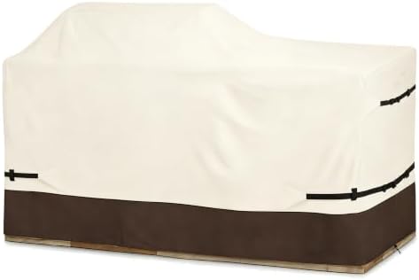 86 Inch Island Grill Cover - 600D Heavy Duty Waterproof All Weather Protection Extra Large Grill Covers,Island with Left/Right Grill Head,Grill Cover for Outdoor Grill, BBQ Cover(Beige&Brown) by Osileyo