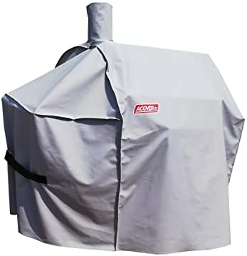 Grill-Smoker-Cover Sized for Char Griller Grill Smoker 2823, 2123 600D Heavy Duty Canvas Water Proof All Weather Off-Set Charcoal Smoker Cover G21616 (Grey) by acoveritt