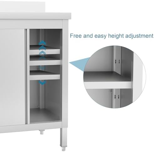 HARDURA 24"×48" Stainless Steel Cabinet Kitchen Prep Worktable - Image 3