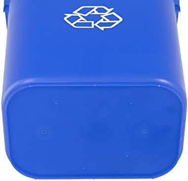 Amazon Basics Rectangular Commercial Office Wastebasket, Easy to Clean, Lightweight, 10 Gallon, Blue, Recycle Logo - Image 5