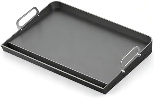 23x16 Inch Nonstick Universal Grill Griddle for Gas Grill, Built-in Grease Channel & Reinforced Even-Heat Base, Easy Clean, BBQ Griddle Plate for Outdoor BBQ, Camping, Indoor Stovetop Cooking by JiRiCHMi