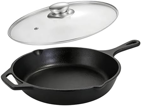 Cast Iron Skillet, Frying Pan for the Stove, Oven, Grill & Campfire (10 inch with Lid) by Unknown