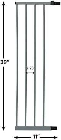 New World 11W x 39H-Inch Dog Gate Extension in Light Gray, Designed to Fit Model B2939SGY, *Note* Each Order is for One 11-Inch Extension Only - Image 2