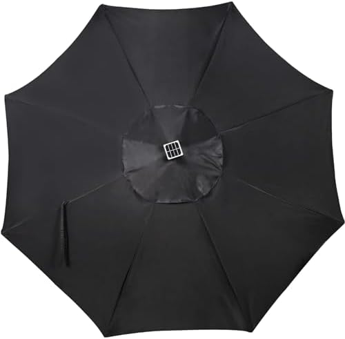 Blissun 9 ft Solar Umbrella, 32 LED Lighted Patio Umbrella, Table Market Umbrella, Outdoor Umbrella for Garden, Deck, Backyard, Pool and Beach (Black) - Image 4
