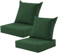 Outdoor Deep Seat Cushion Set, 24x24 Inch, Forest Green, Set of 2 by MuaMelop