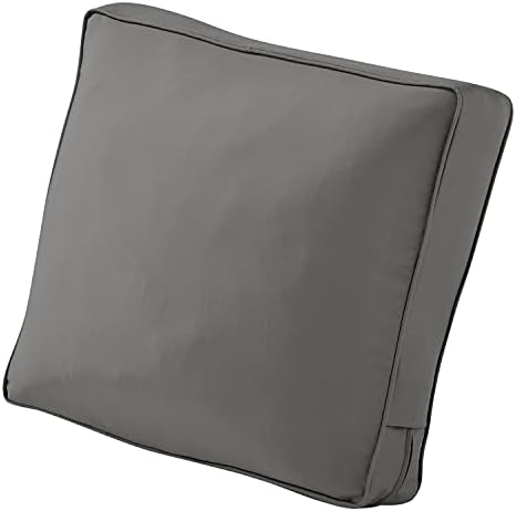 Classic Accessories Montlake FadeSafe FadeSafe Patio Lounge Chair/Loveseat Back Cushion, 21 x 22 x 4 Inch, Light Charcoal by ClassicAccessories