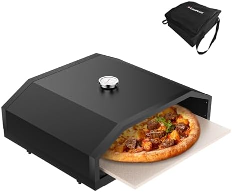 CAMPLUX Pizza Oven for Grill with Carry Bag, 14.8" × 13" Cordierite Stone by CAMPLUX