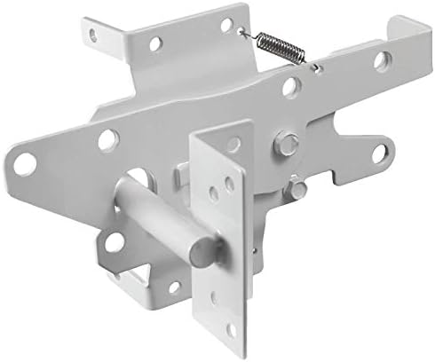 Vinyl Gate Extended Latch White (for Vinyl, Wood, PVC etc Fencing) Fence Gate Latch w/Mounting Hardware - Gate Latches Have a 90 Degree Bracket Resulting in a Positive Latch to Gate Connection by JakeSales