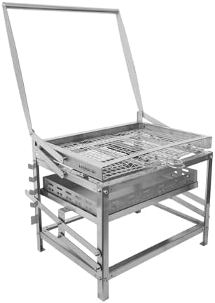 Ergocar Charcoal Grill Outdoor Multi-Function Portable Rotatable Adjustable Height 4-Tier Charcoal Tray Ideal For Outdoor Smoking, Picnics, Camping Barbecues by Ergocar