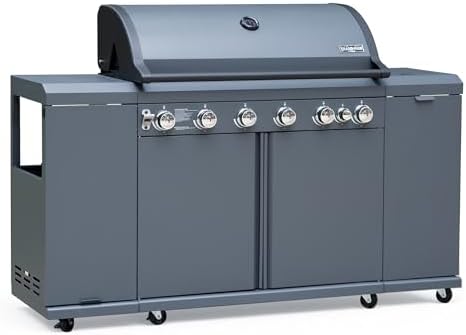 Brand-Man 6-Burner Gas Outdoor Kitchen Grill Island with Side Burner by BRANDMANGRILLSSINCE1987