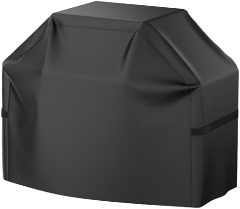 Grill Cover, 58 inch Heavy Duty BBQ Gas Grill Cover for Outdoor Grill, Waterproof, Weather Resistant, Anti-UV, Rip-Proof, Fade Resistant Barbecue Cover with Hook-and-Loop Straps for Most Grills by VIBOOS