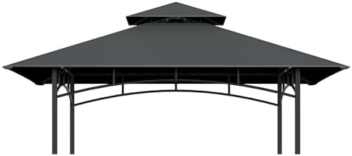 5' x 8' Grill Gazebo Replacement Top for L-GG001PST-F, Dark Gray by COVBOARD