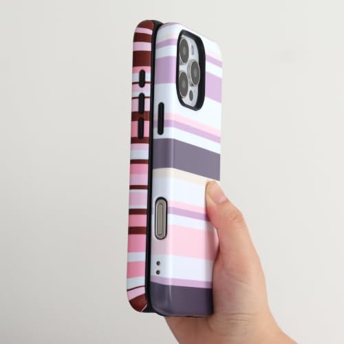 for iPhone 16 Pro Max Case, Magnetic Matte Frosted Dual-Layer Striped Phone Case for Women, Retro Aesthetic Cover Compatible with MagSafe Accessories - Rose Cocoa - Image 4