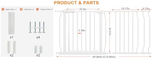 48-53 Inch Extra Wide Baby Gate for Doorway Stairs - Image 2