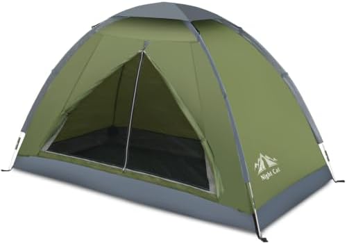 Night Cat Backpacking Tent for One 1 to 2 Persons Lightweight Waterproof Camping Hiking Tent for Adults Kids Scouts Easy Setup Single Layer 2.2x1.2m by NightCat