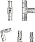 1/4" Brass Slip Connectors Kit for High Pressure Misting System – 5-Piece Brass Misting Nozzle Connectors (Straight, Elbow, Tee, 1/4" Male Lock, End) – 1500 psi by TLTOOLEGIN