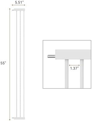 No Pawblems Gate Extension, 5.5" Width Expander for 55.0" Pet Gate, White - Image 2