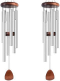 Bursvik 37" Aluminum Wind Chimes for Outside (2 Pack Silver) by BursvikWindChimes