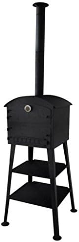 Tidyard Outdoor Pizza Oven, Charcoal Fired with 2 Fireclay Stones, 22.8x24x80.7 Inch Steel Oven with Thermometer and Removable Tray for Backyard Baking and Cooking by Tidyard