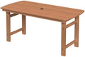 HDPE Outdoor Patio Dining Table with 2" Umbrella Hole, Teak by Suunyn