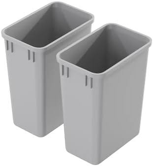 Dowell 2 Pack 35Qt Wastebasket Trash Container, 9Gal, Plastic, Stackable, for Kitchen/Bathroom/Office, H18 - Grey (2Pack, 35 QT) by DowellKitchenBath