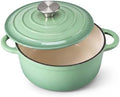 Leonyo 3-Quart Small Enameled Cast Iron Dutch Oven with Lid,Pistachio Green by Leonyo