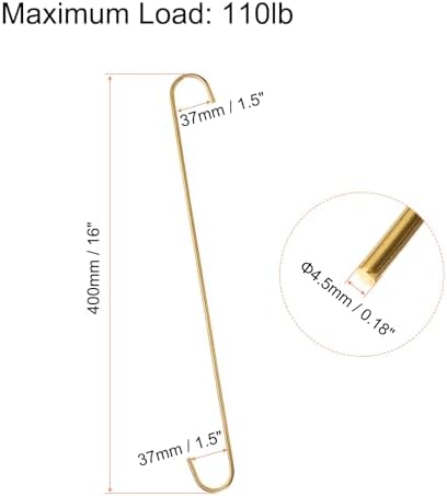 HARFINGTON 4pcs Long S Hooks 16 Inch Extra Long Metal S-Shaped Hanging Hooks High Manganese Steel S Hanger Storage Organizing Tool for Kitchen Garden Bathroom Garage Closet, Gold Tone - Image 2
