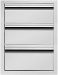 14" W Outdoor Kitchen Drawer Stainless Steel BBQ Triple Drawer Flush Mount for Outdoor Kitchen Island(Overall Size:14" W x 21" H x 23" D inch) by ATATOD