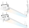 Hlite 4FT LED Shop Light with Power Cord 5000LM,3 Power Level&3CCT,2 Pack by Hlite