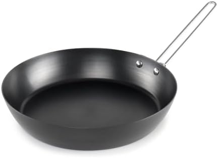 GSI Outdoors Frypan, Lightweight Carbon Steel, Collapsible Handle Camp & Outdoor Frying Pan by GSIOutdoors