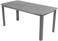 HIPS Patio Dining Table with Umbrella Hole Table, Gray by Kibaso