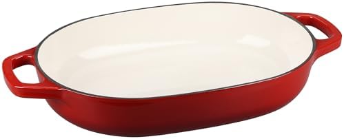 EDGING CASTING Enameled Cast Iron Oval Dutch Oven Pot with Lid, Dutch Oven for Sourdough Bread Baking, Bread Oven, Bread Dutch Oven, Oval Bread Pan, 7qt, Red - Image 5